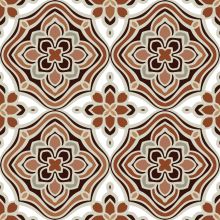 A pattern of flowers and leaves.