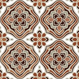 A pattern of flowers and leaves.